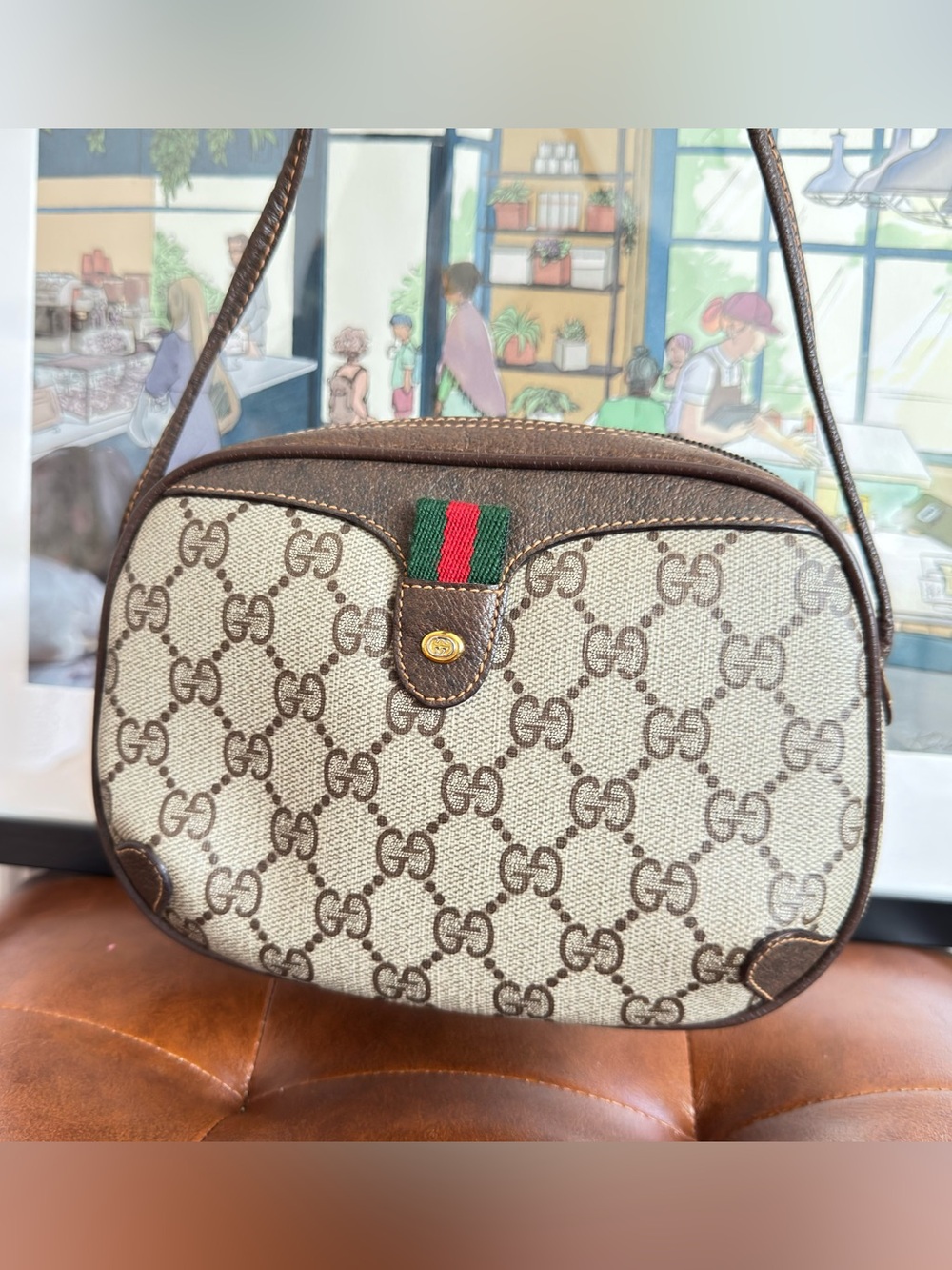 GUCCI Vintage Ophidia GG Monogram Canvas Sherry Line Crossbody Bag - Picture 13 of 13